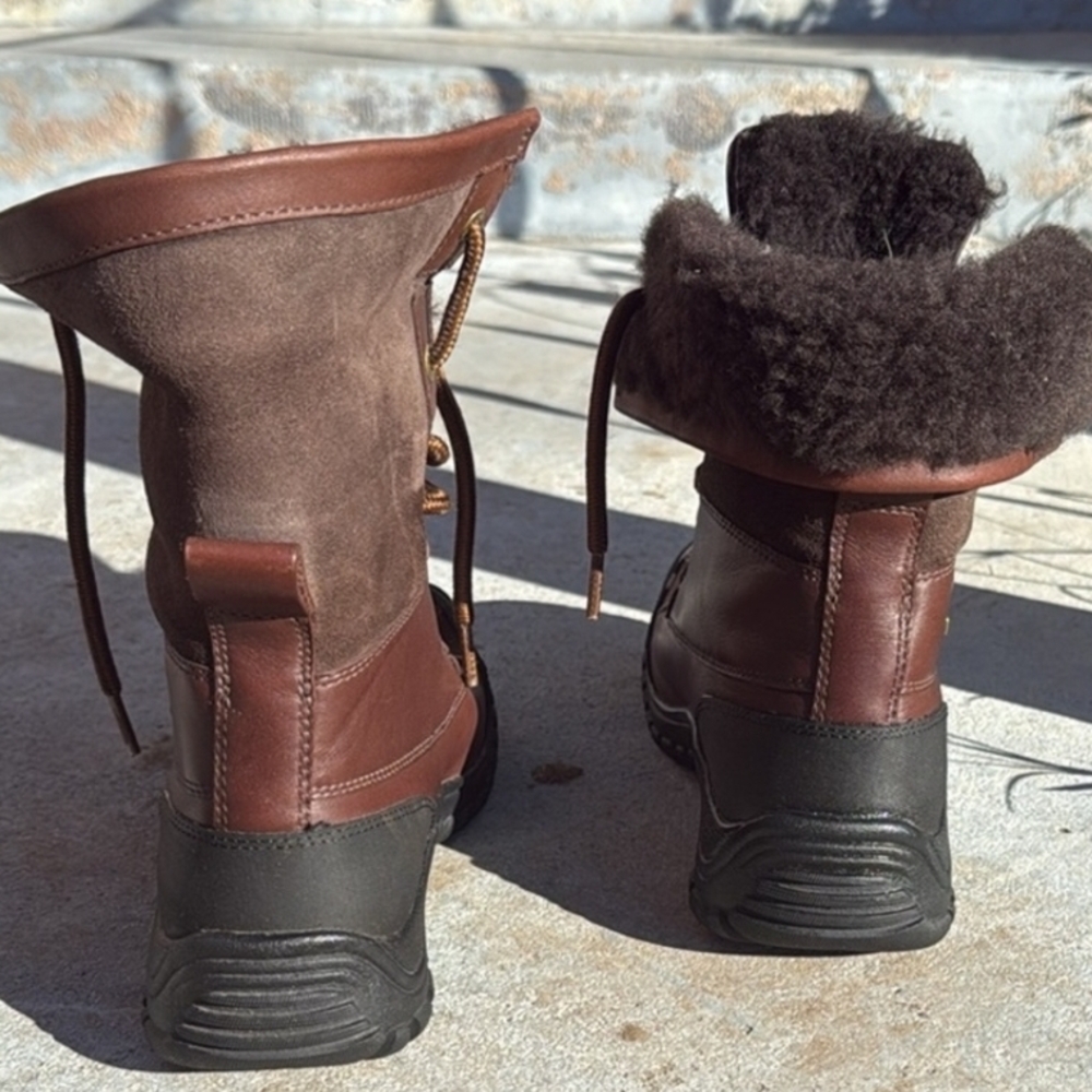 UGG Black and Brown Fluffy Footwear Waterproof - Picture 9 of 15